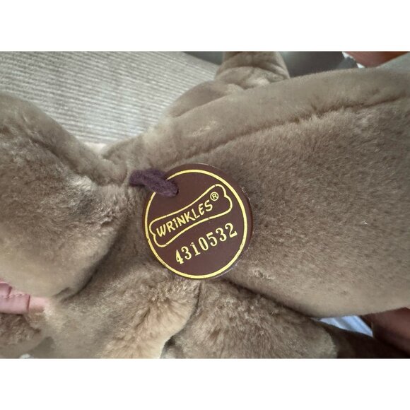 VTG WRINKLES Puppet Puppy Dog Girl Bows Toy Plush Stuffed Animal 1981 MINT - Picture 10 of 10